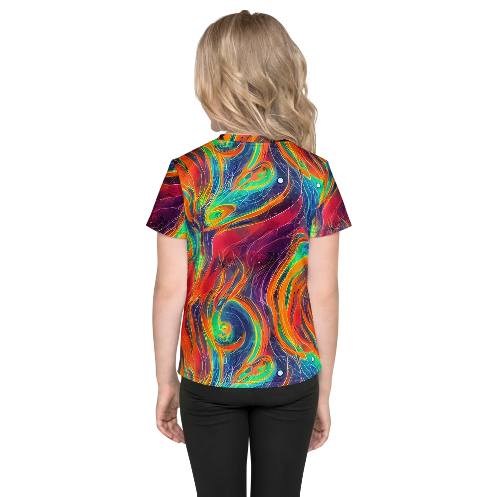 Aurora Torrent on Kids Crew Neck T-Shirt — Back
