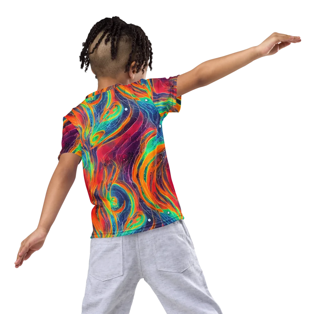 Aurora Torrent on Kids Crew Neck T-Shirt — Back