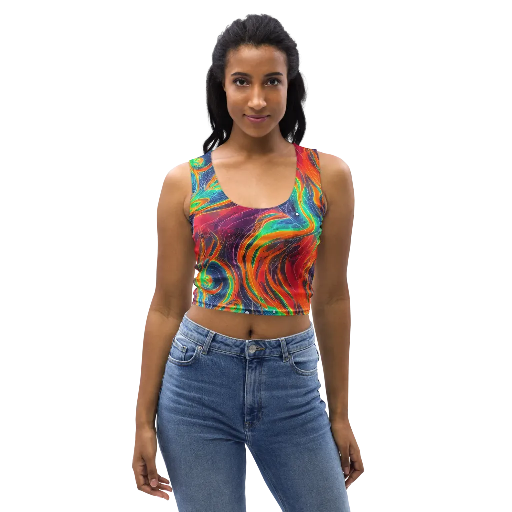 Aurora Torrent on Crop Top — Front