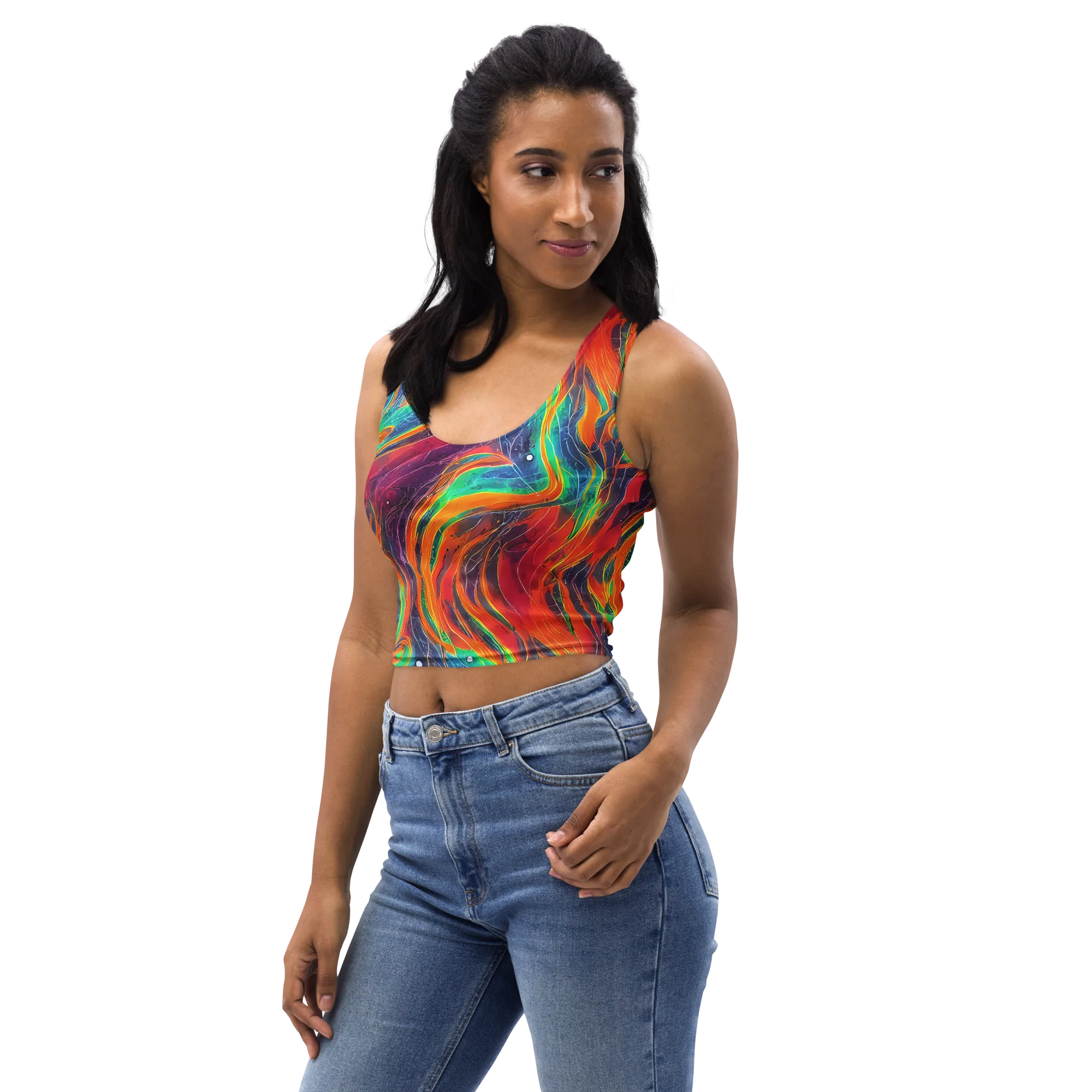 Aurora Torrent on Crop Top — Left Front