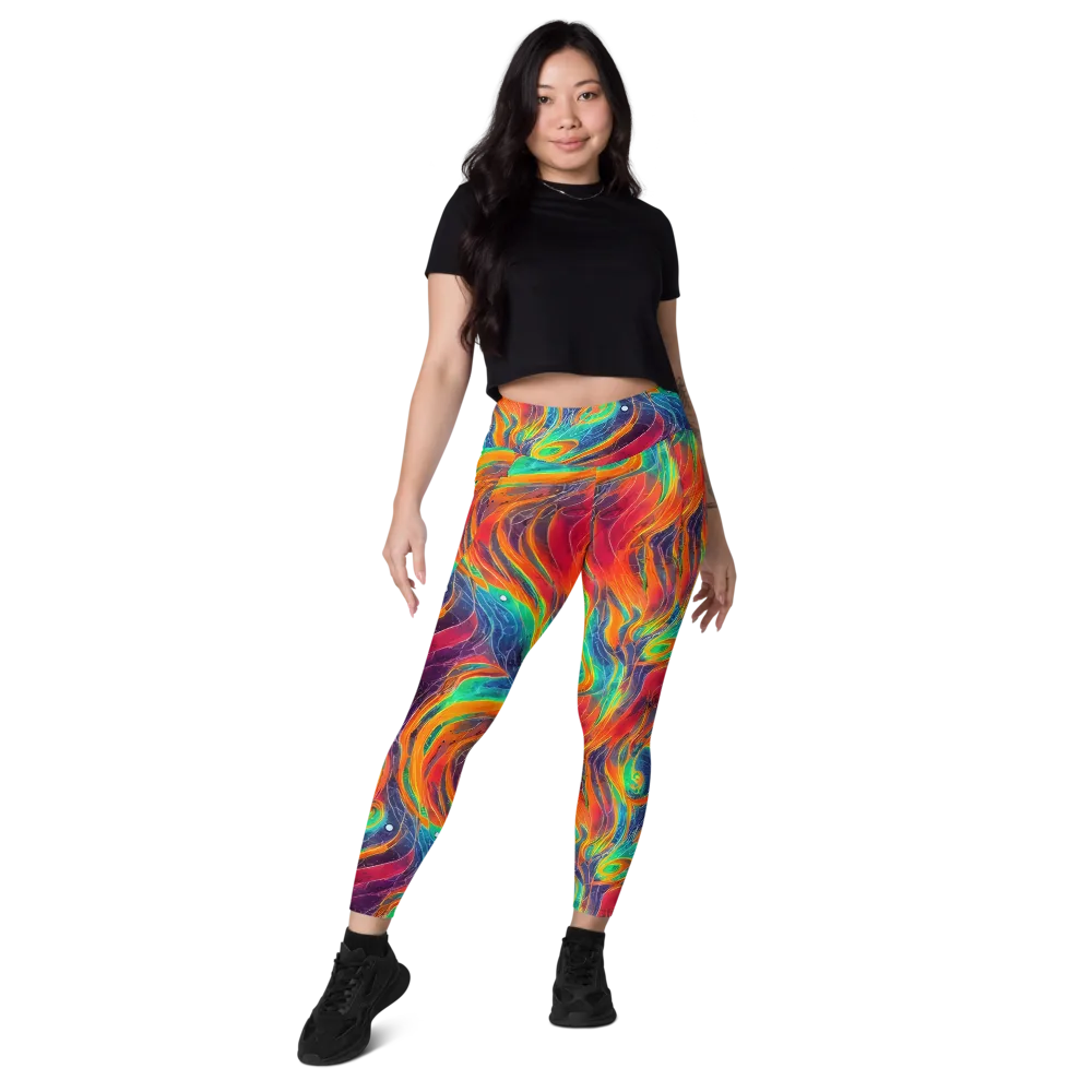 Aurora Torrent on Leggings with Pockets — Front