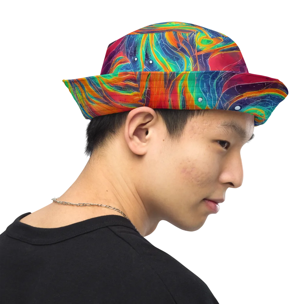 Aurora Torrent on Reversible Bucket Hat — Right Outside