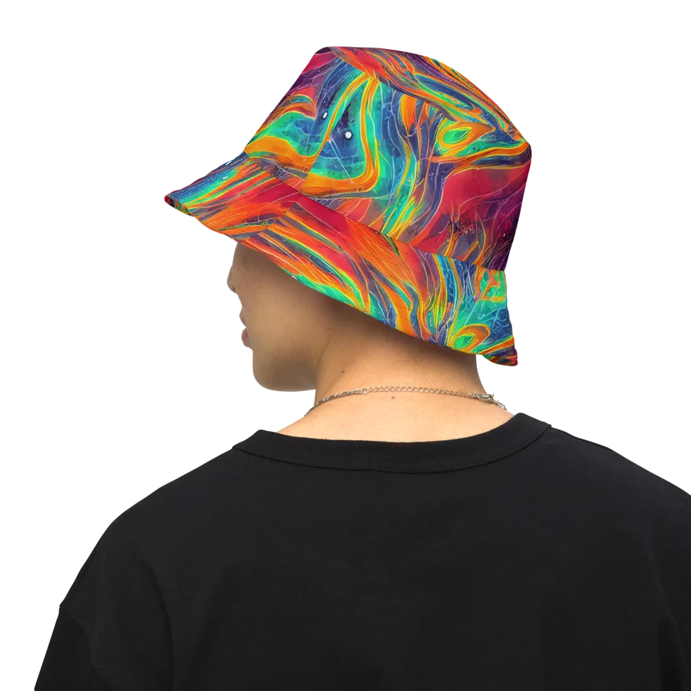 Aurora Torrent on Reversible Bucket Hat — Back Inside