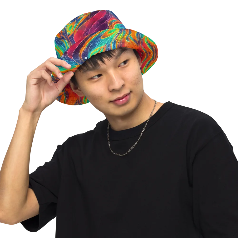 Aurora Torrent on Reversible Bucket Hat — Front Inside
