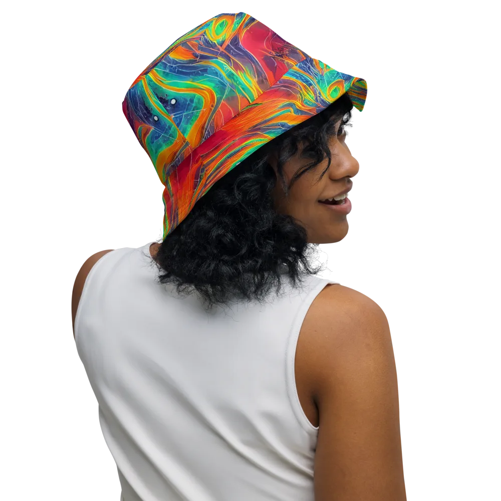 Aurora Torrent on Reversible Bucket Hat — Right Outside