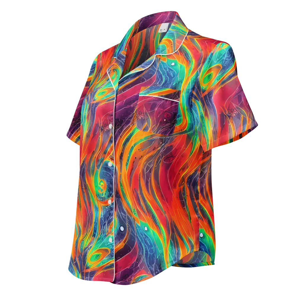 Aurora Torrent on Women's Short Sleeve Pajama Top — Left Front