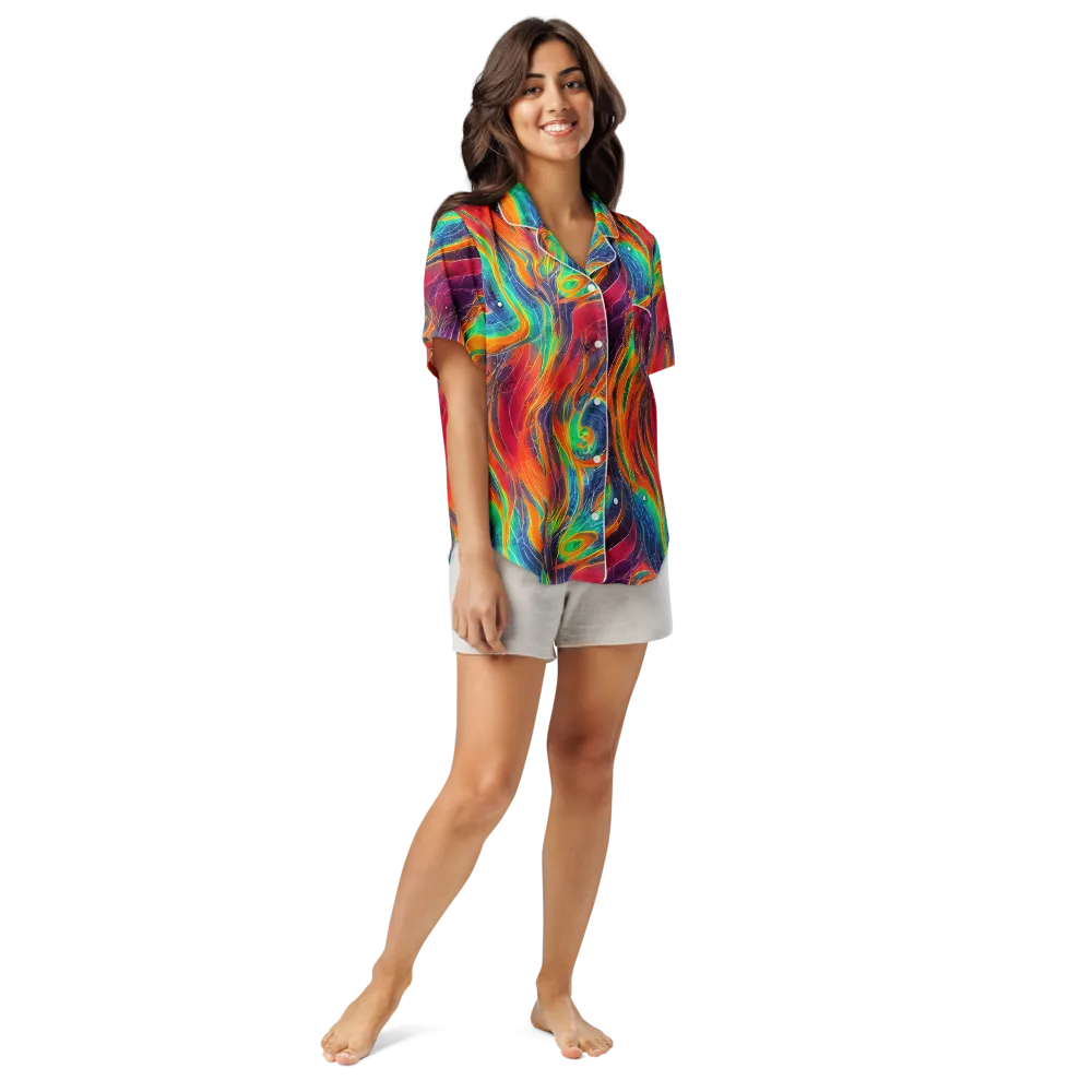 Aurora Torrent on Women's Short Sleeve Pajama Top — Front