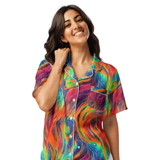 Aurora Torrent on a Women's Short Sleeve Pajama Top