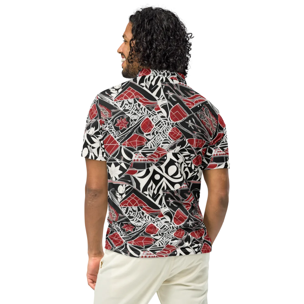 Crimson Rhapsody on Men's Slim Fit Polo Shirt — Back
