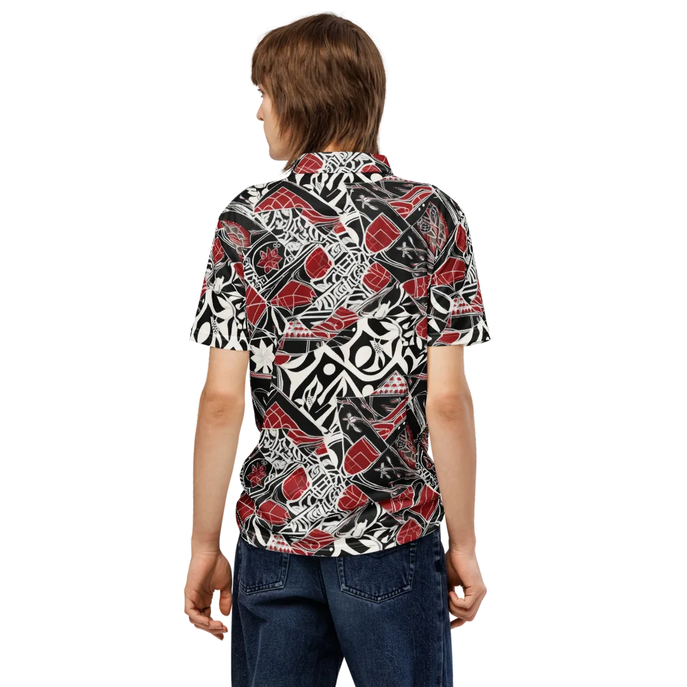 Crimson Rhapsody on Men's Slim Fit Polo Shirt — Back