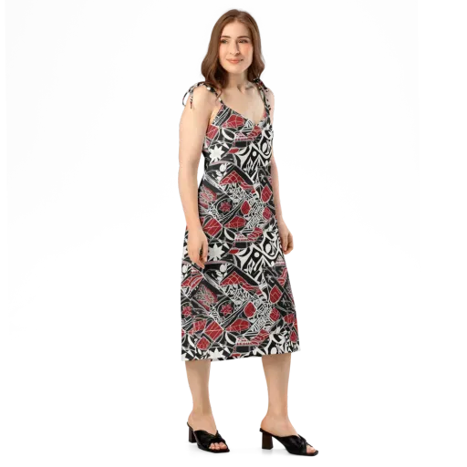 Crimson Rhapsody on a Slip Dress