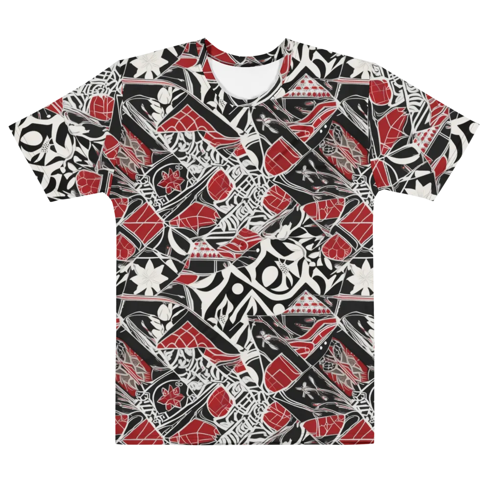 Crimson Rhapsody on Men's Cotton Crew Neck T-Shirt — Front