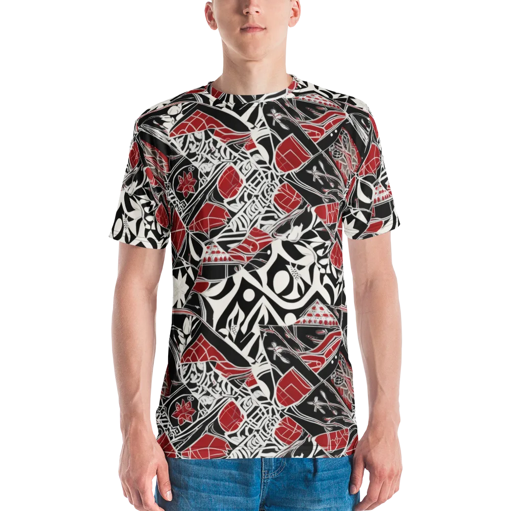 Crimson Rhapsody on Men's Crew Neck T-Shirt — Front