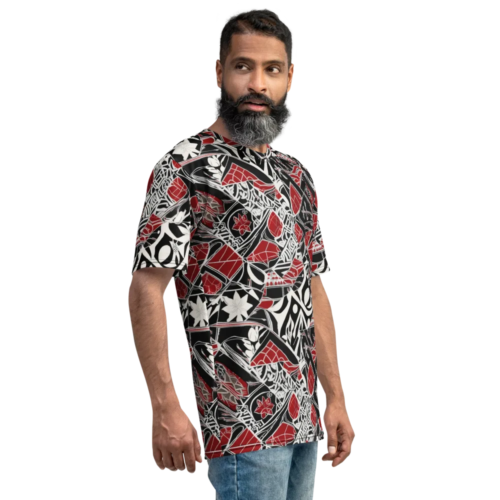 Crimson Rhapsody on Men's Crew Neck T-Shirt — Right