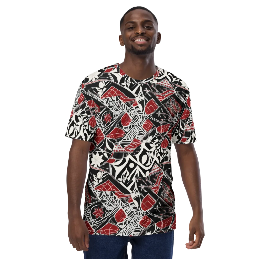 Crimson Rhapsody on Men's Crew Neck T-Shirt — Front