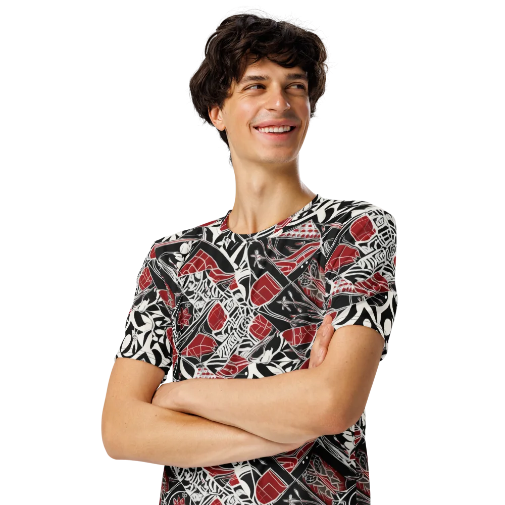 Crimson Rhapsody on Men's Crew Neck T-Shirt — Left Front