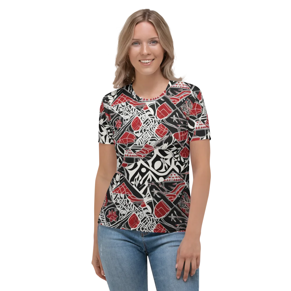 Crimson Rhapsody on Women's Crew Neck T-Shirt — Front