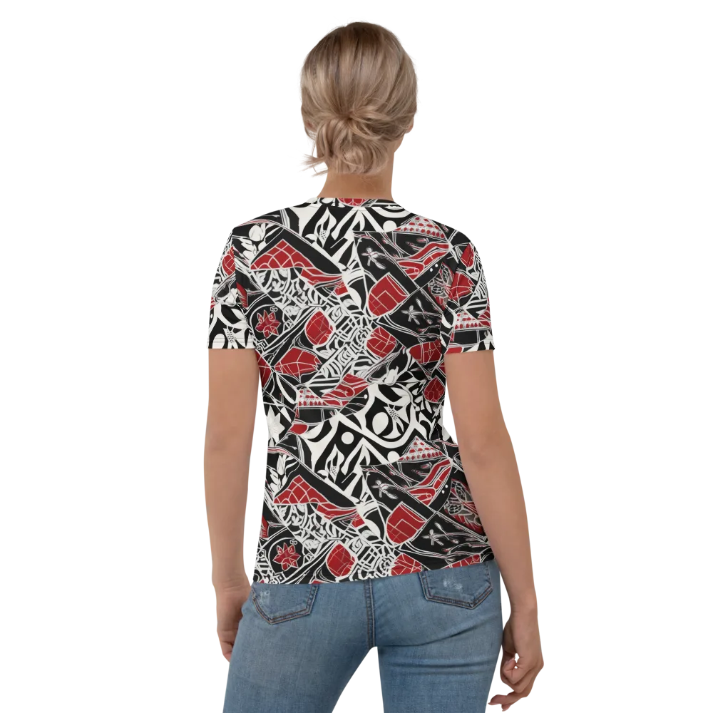 Crimson Rhapsody on Women's Crew Neck T-Shirt — Back