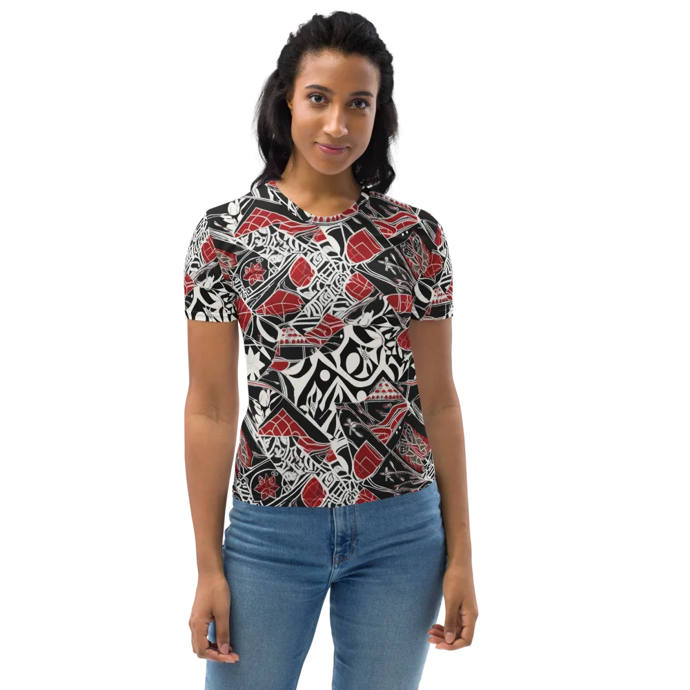 Crimson Rhapsody on Women's Crew Neck T-Shirt — Front