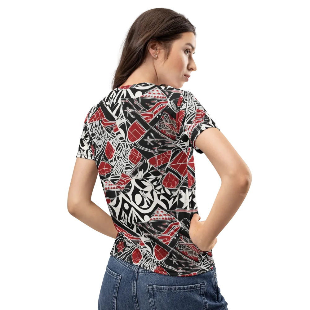 Crimson Rhapsody on Women's Crew Neck T-Shirt — Back