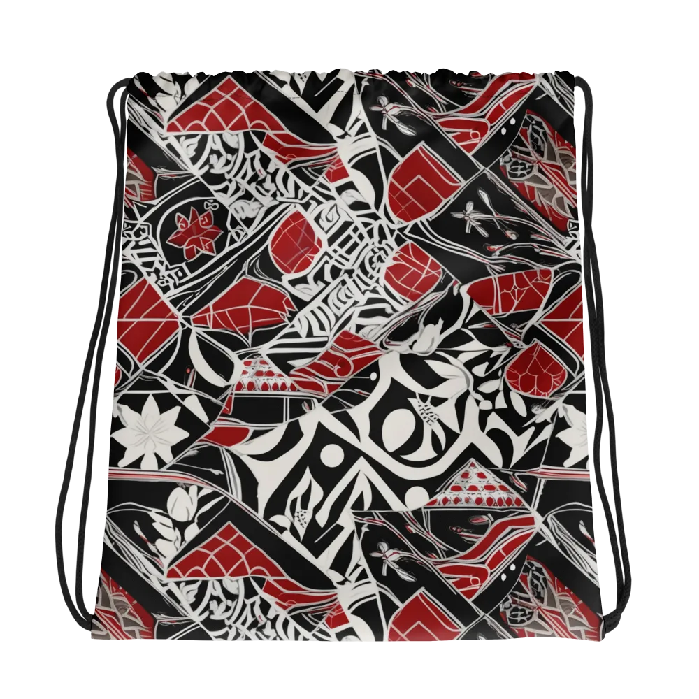Crimson Rhapsody on Drawstring Bag — Photo