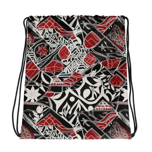 Crimson Rhapsody on a Drawstring Bag