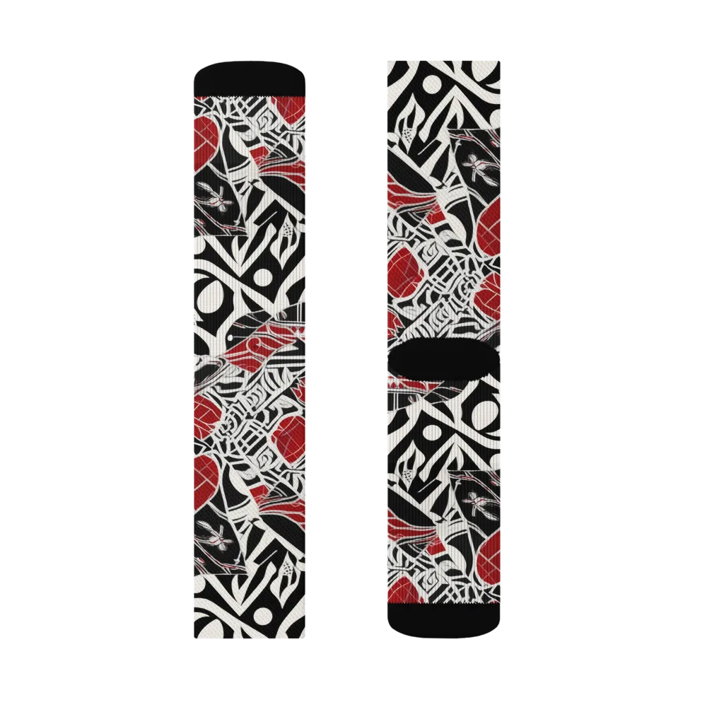 Crimson Rhapsody on Socks — Left Sock
