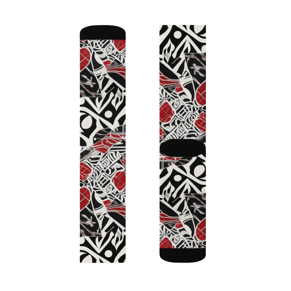 Crimson Rhapsody on Socks — Right Sock