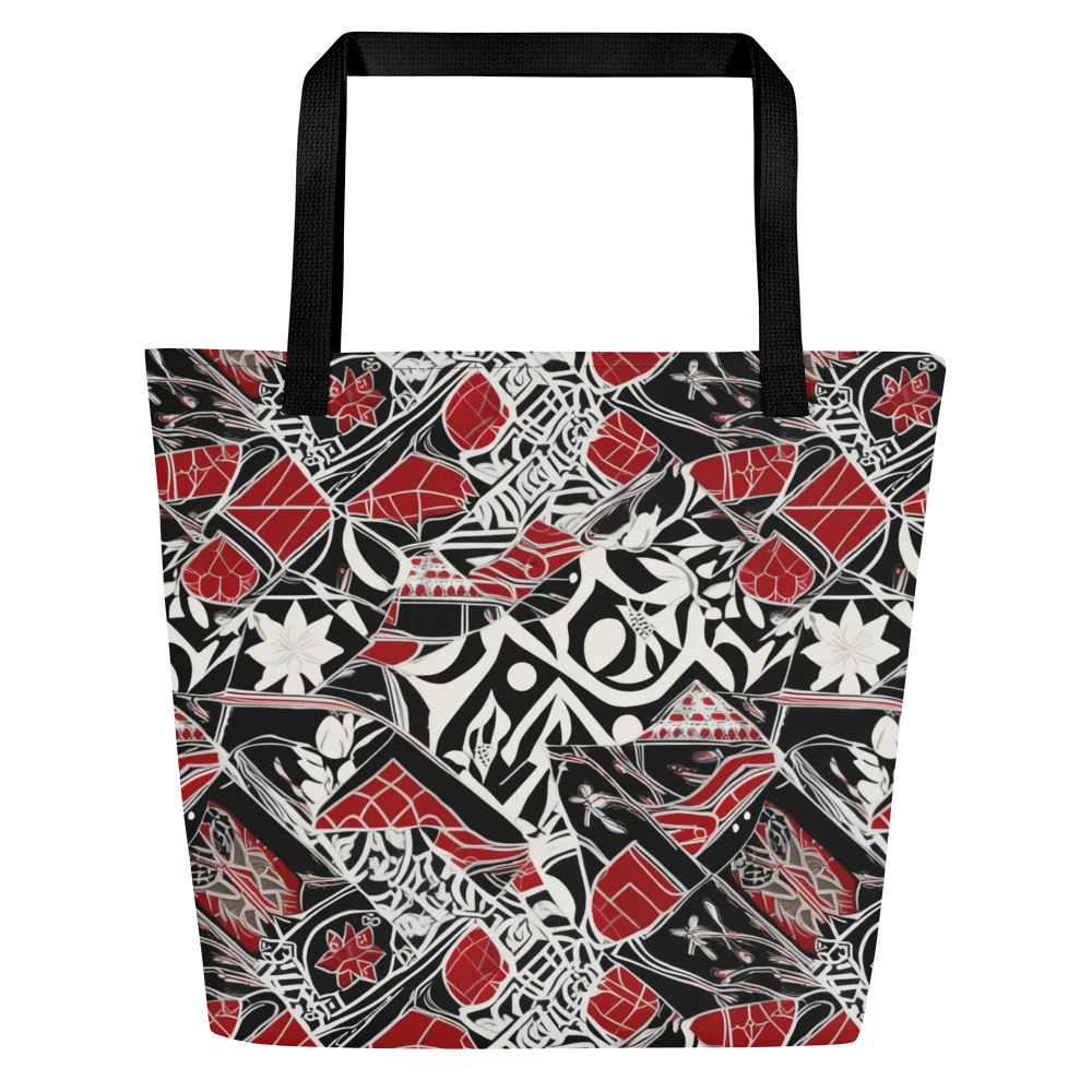 Crimson Rhapsody on Large Tote Bag W/ Pocket — Front