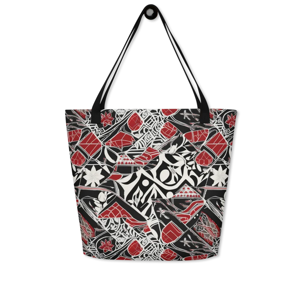 Crimson Rhapsody on Large Tote Bag W/ Pocket — Front