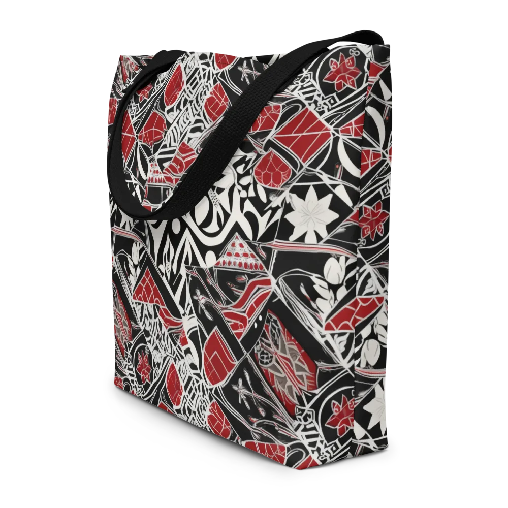 Crimson Rhapsody on Large Tote Bag W/ Pocket — Front