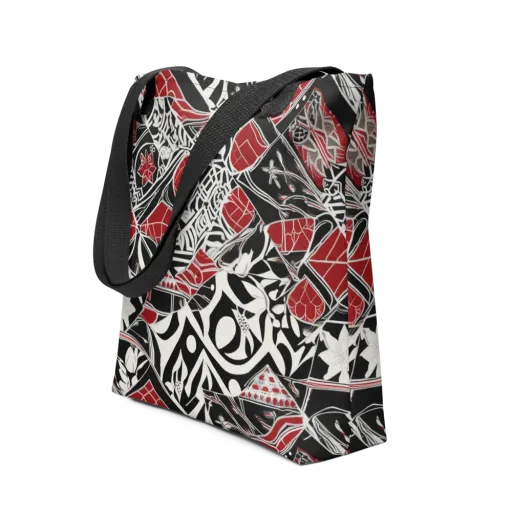 Crimson Rhapsody on a Tote Bag