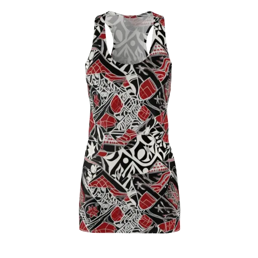 Crimson Rhapsody on a Racerback Dress