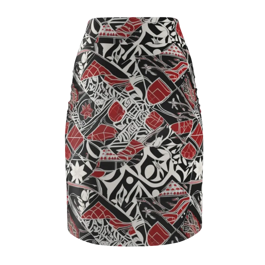 Crimson Rhapsody on Pencil Skirt — Back