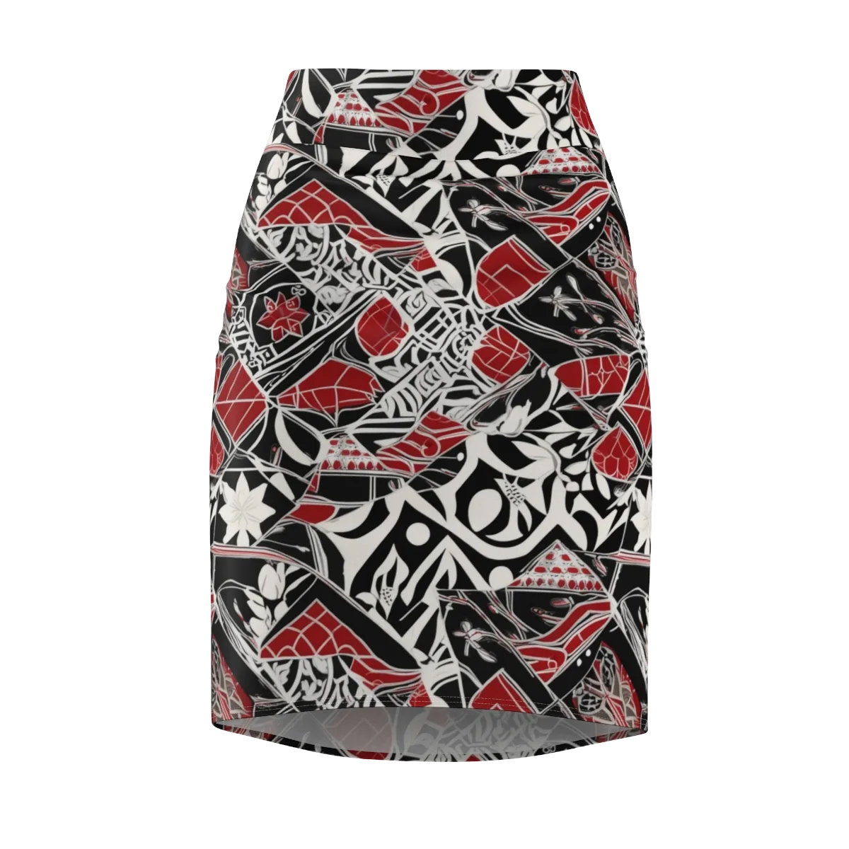 Crimson Rhapsody on Pencil Skirt — Front