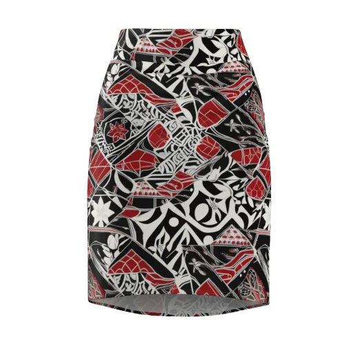 Crimson Rhapsody on a Pencil Skirt