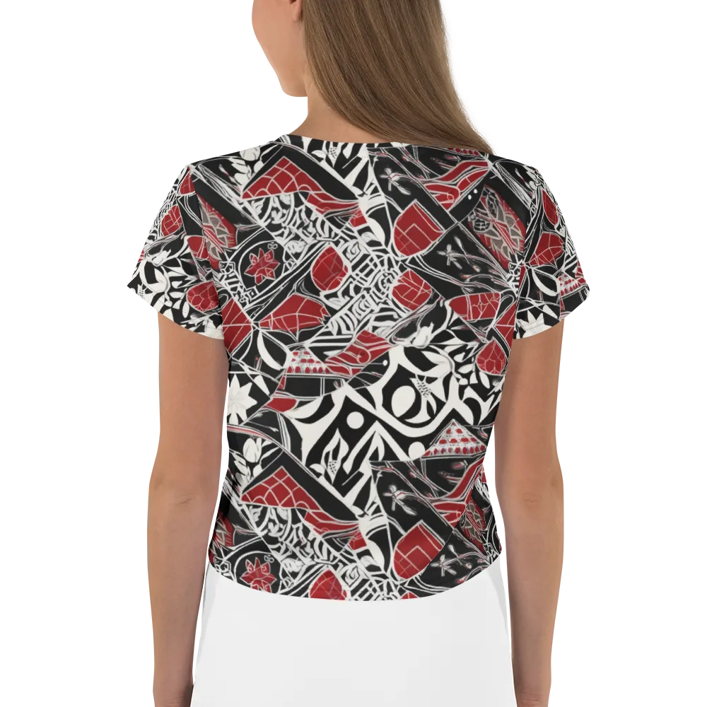 Crimson Rhapsody on Crop Tee — Back