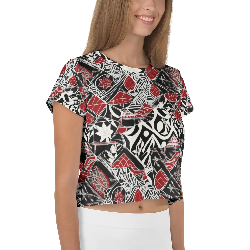 Crimson Rhapsody on Crop Tee — Right