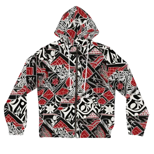 Crimson Rhapsody on a Women's Full-Zip Hoodie