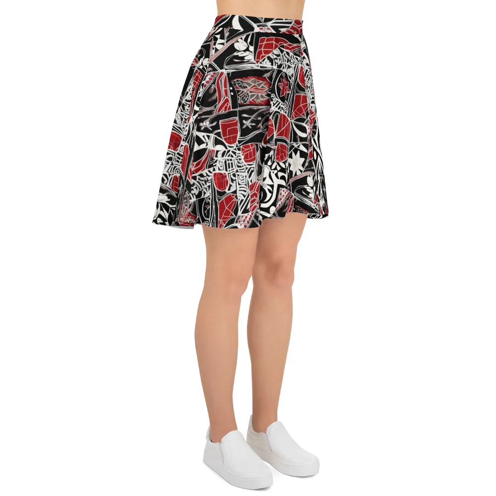 Crimson Rhapsody on Skater Skirt — Right