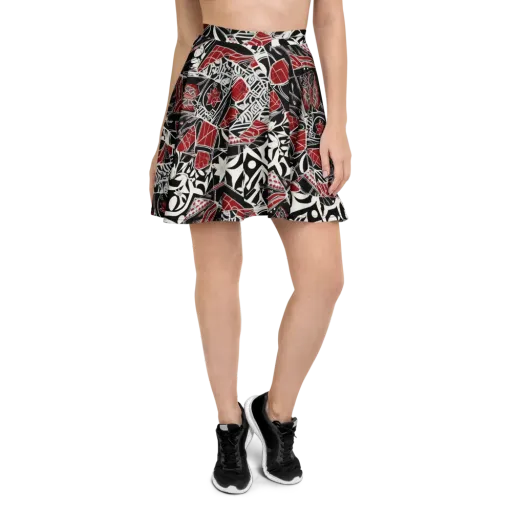 Crimson Rhapsody on a Skater Skirt