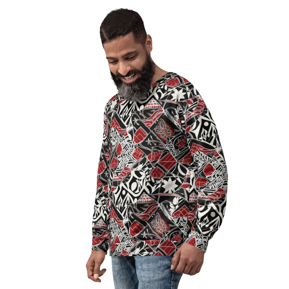 Crimson Rhapsody on Sweatshirt — Left Front