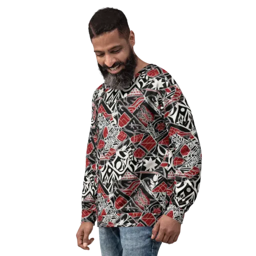 Crimson Rhapsody on a Sweatshirt