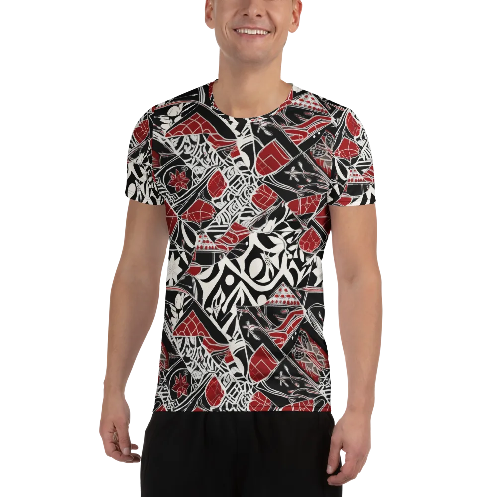 Crimson Rhapsody on Men's Athletic T-Shirt — Front