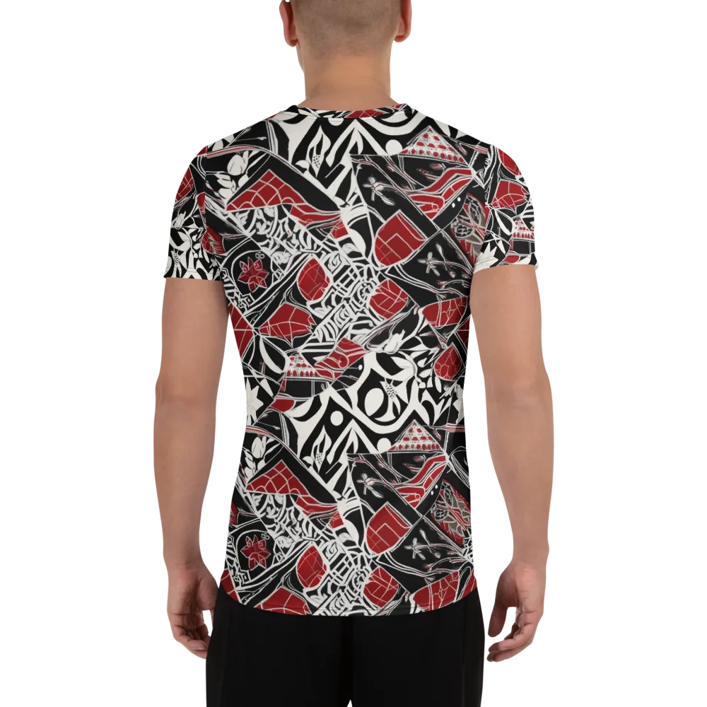 Crimson Rhapsody on Men's Athletic T-Shirt — Back