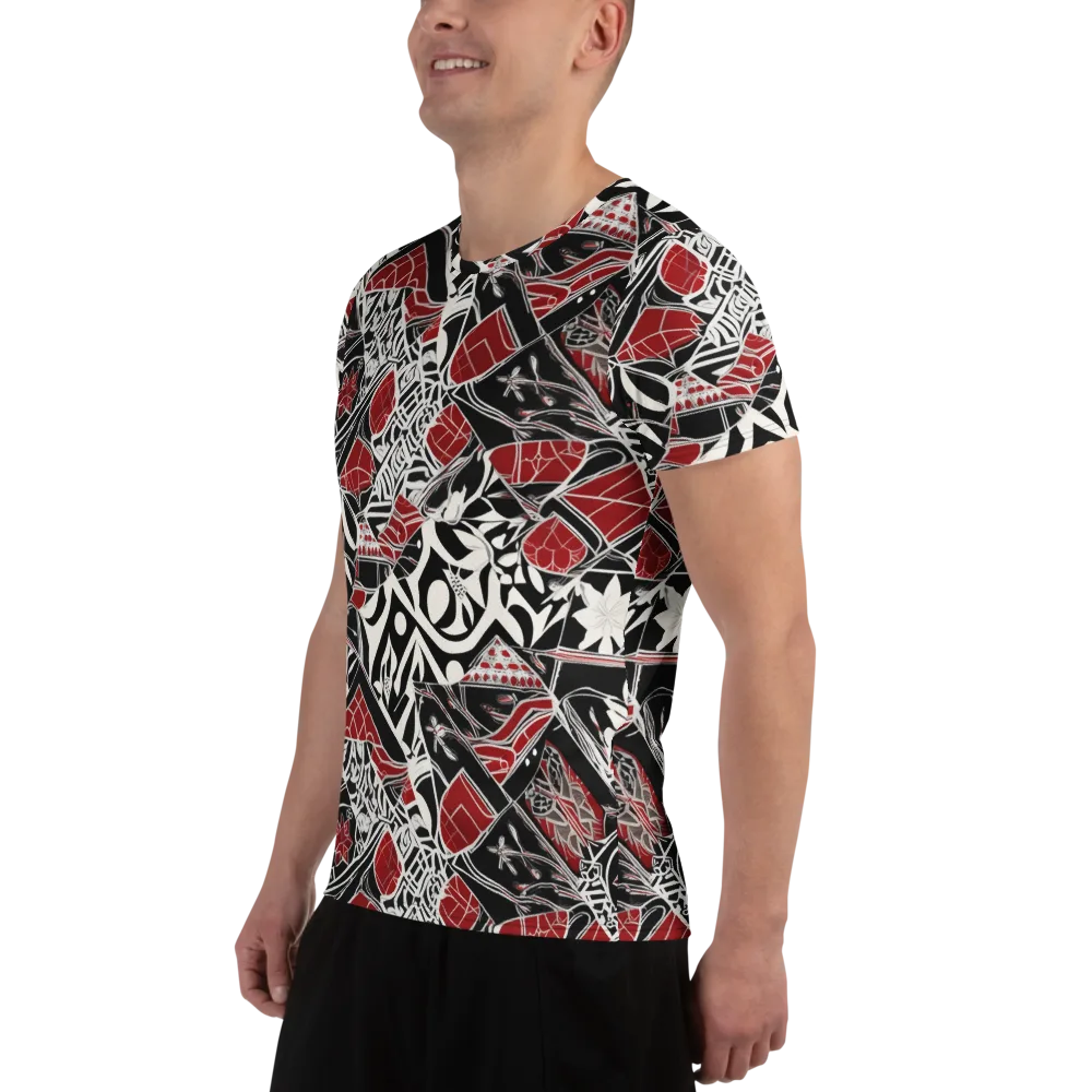 Crimson Rhapsody on Men's Athletic T-Shirt — Left