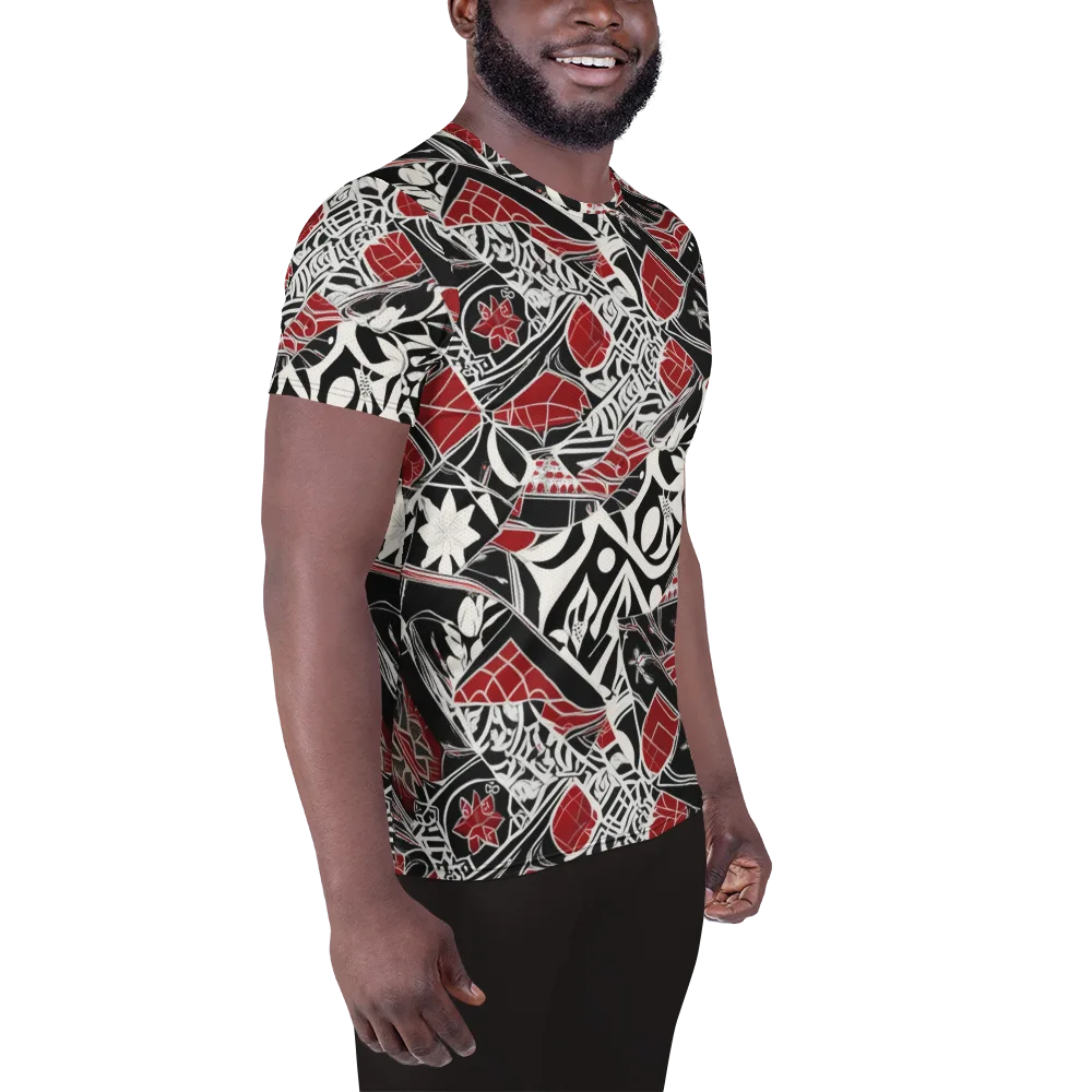 Crimson Rhapsody on Men's Athletic T-Shirt — Right