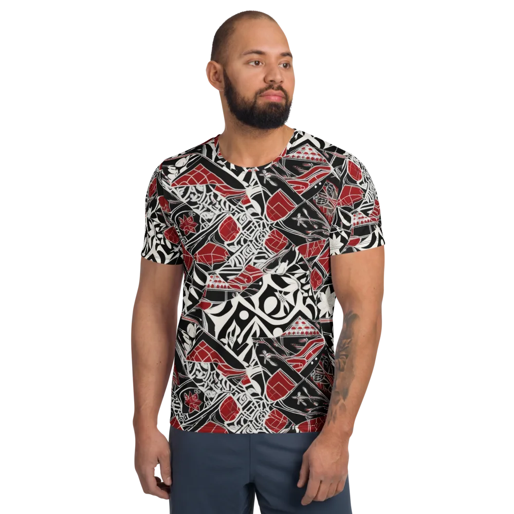Crimson Rhapsody on Men's Athletic T-Shirt — Front