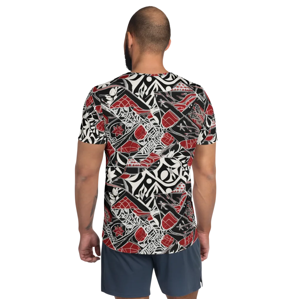 Crimson Rhapsody on Men's Athletic T-Shirt — Back