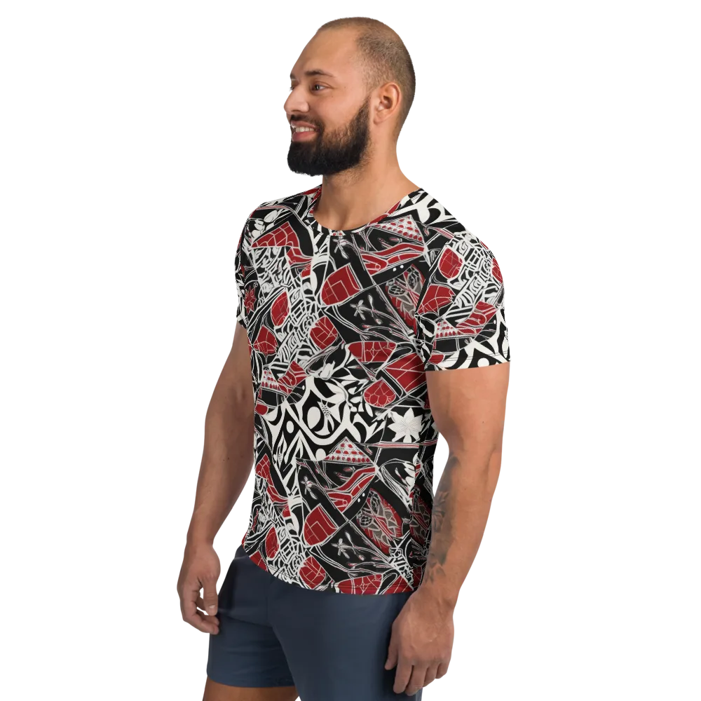 Crimson Rhapsody on Men's Athletic T-Shirt — Left